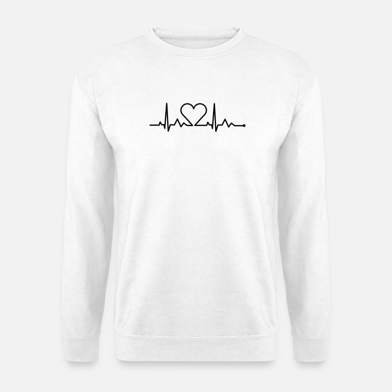 heartbeat - herzschlag - Unisex Pullover - Weiß