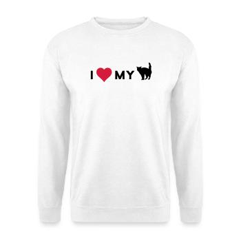 i love my cat - Sweat-shirt Unisexe - blanc - Devant
