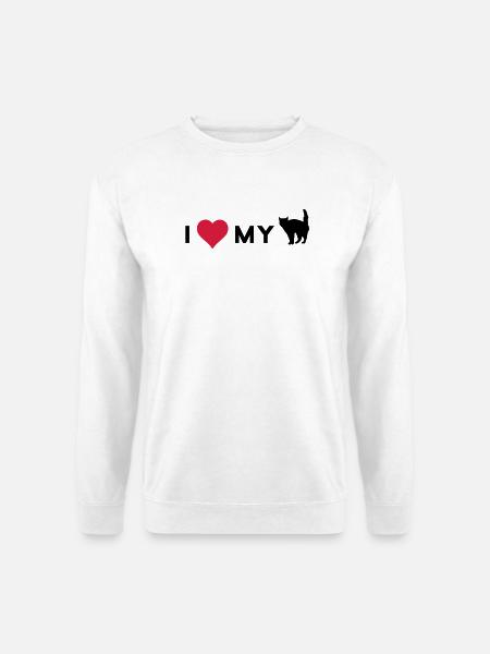 i love my cat - Sweat-shirt Unisexe - blanc
