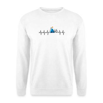 Fahrrad Berg Herzschlag Mtb - Unisex Pullover - Weiß - Vorne