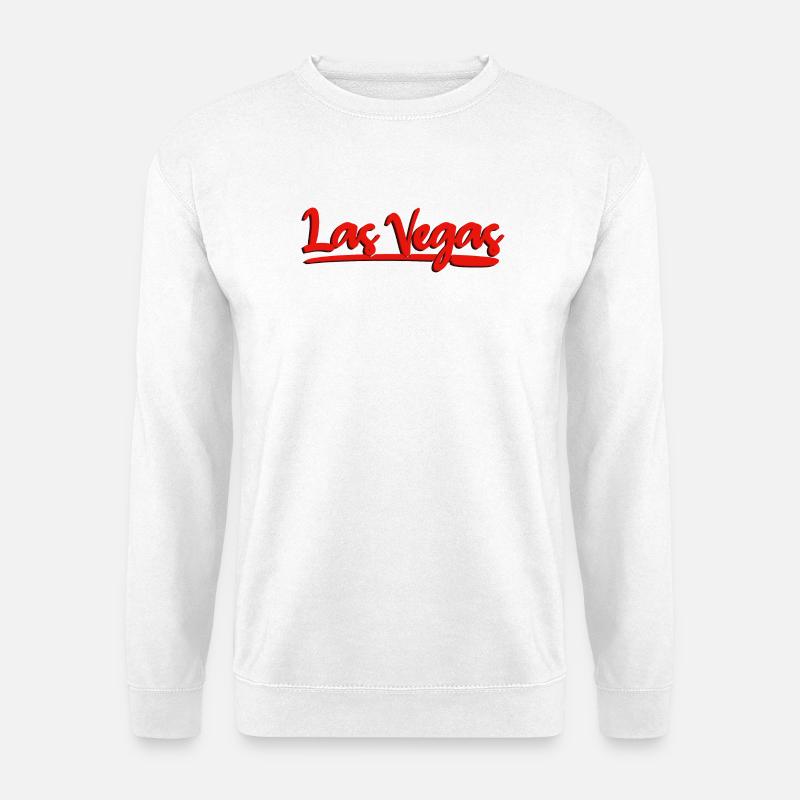 Las Vegas Lettering Red Cursive Design - Unisex Sweatshirt - white