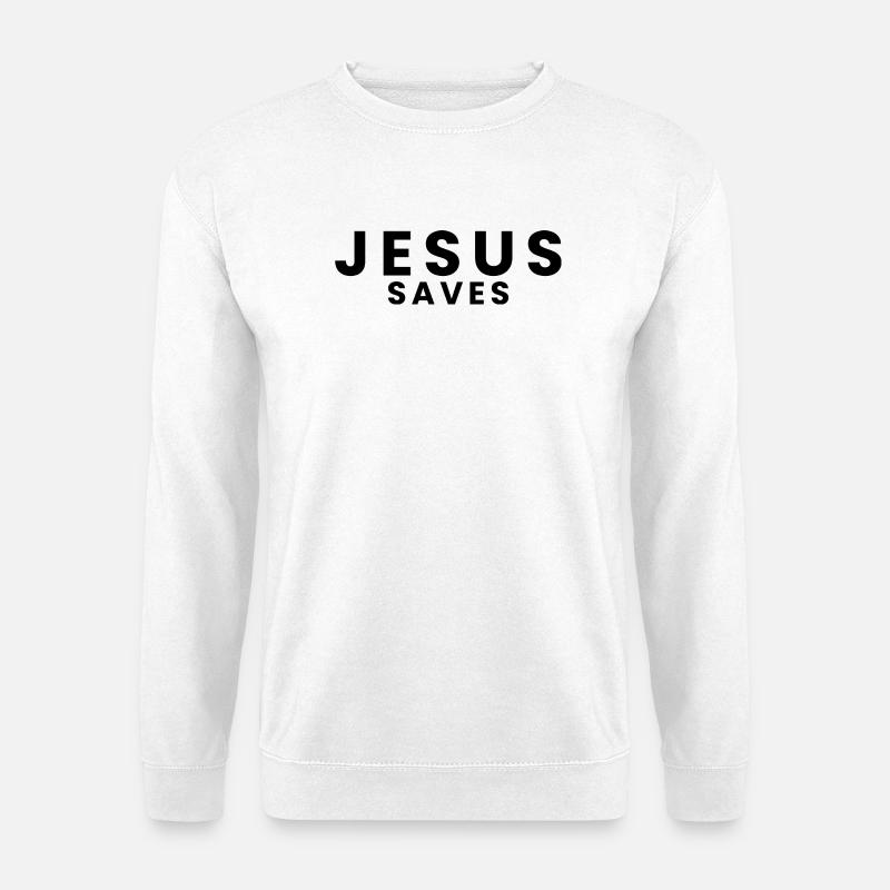 Jesus saves - christliches design - Unisex Pullover - Weiß
