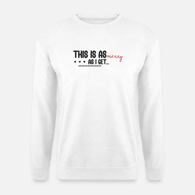 Logo Joyeux Rouge Script Sur Noir - Sweat-shirt Unisexe - blanc