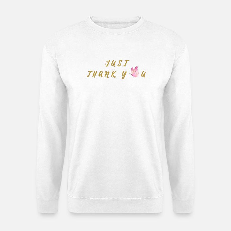 Danke Schmetterling Goldschrift - Unisex Pullover - Weiß