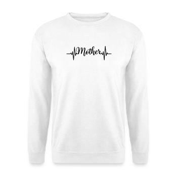 Mother Herzschlag Schriftzug - Unisex Pullover - Weiß - Vorne