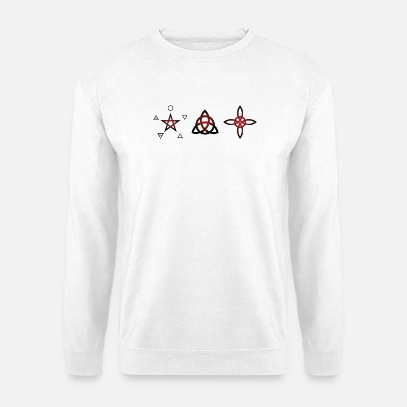 Wicca-Symbole – Mystische Kunst - Unisex Pullover - Weiß
