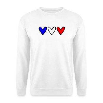 HERZ. HERZ. VALENTINSTAG. LIEBE. LIEBE. PAAR. - Unisex Pullover - Weiß - Vorne