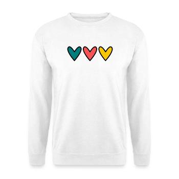 HERZ. HERZ. VALENTINSTAG. LIEBE. LIEBE. PAAR. - Unisex Pullover - Weiß - Vorne