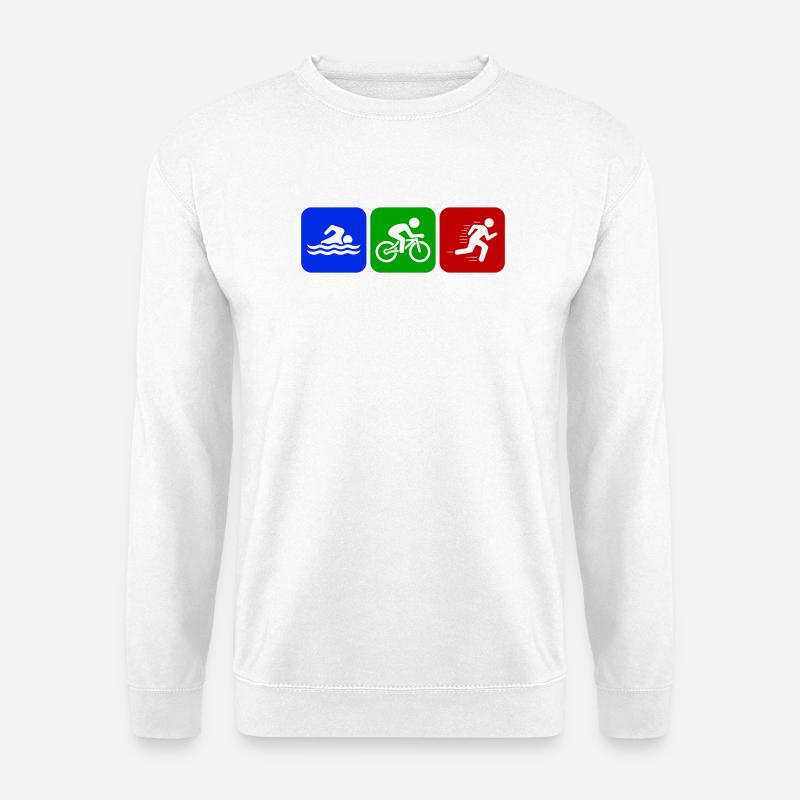 Triathlon Schwimmen Radfahren Laufen - Unisex Pullover - Weiß