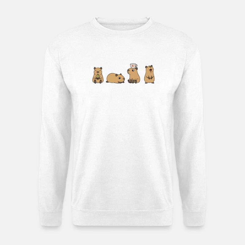 Capybara Tea Time Quartett - Unisex Pullover - Weiß