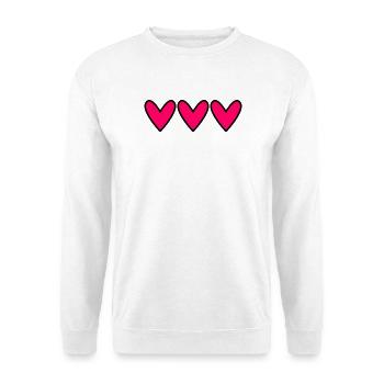 HERZ. HERZLICHEN GLÜCKWUNSCH ZUM GEBURTSTAG. MUTTERTAG. VATERTAG. - Unisex Pullover - Weiß - Vorne