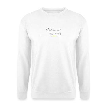 Dackel Stur Line Art Spruch - Unisex Pullover - Weiß - Vorne