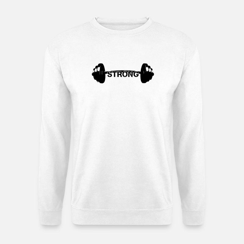 Hantel Strong Gewichte Gym - Unisex Pullover - Weiß