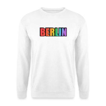 Lettres en dégradé arc-en-ciel de Berlin LGBT - Sweat-shirt Unisexe - blanc - Devant