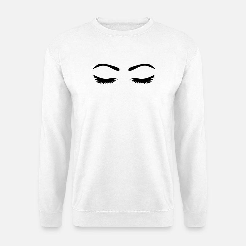 Wimpern - Unisex Pullover - Weiß
