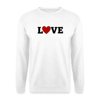 Cœur Cramoisi avec Contour Marine - Sweat-shirt Unisexe - blanc - Devant