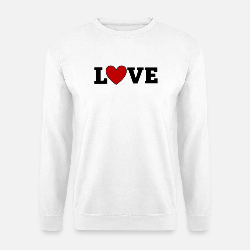 Crimson Heart mit Marine-Umriss - Unisex Pullover - Weiß