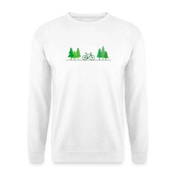 Fahrrad Wald Baum Rad - Unisex Pullover - Weiß - Vorne