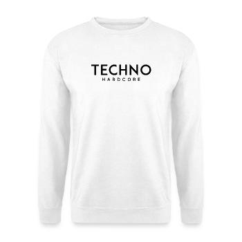Hardcore-Techno - Unisex Pullover - Weiß - Vorne - Alina (178cm) & Michal (187cm)
