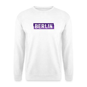 Berlin - Grunge Slogan - Deutschland - Germany - Unisex Pullover - Weiß - Vorne - Alina (178cm) & Michal (187cm)