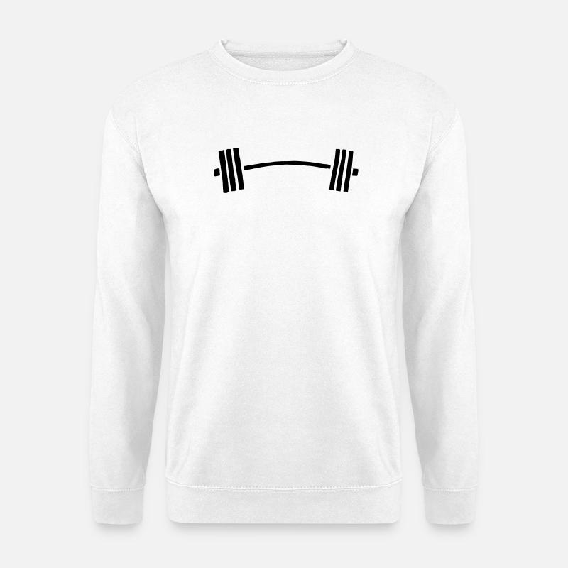 dumbbell barbell bent - Unisex Sweatshirt - white