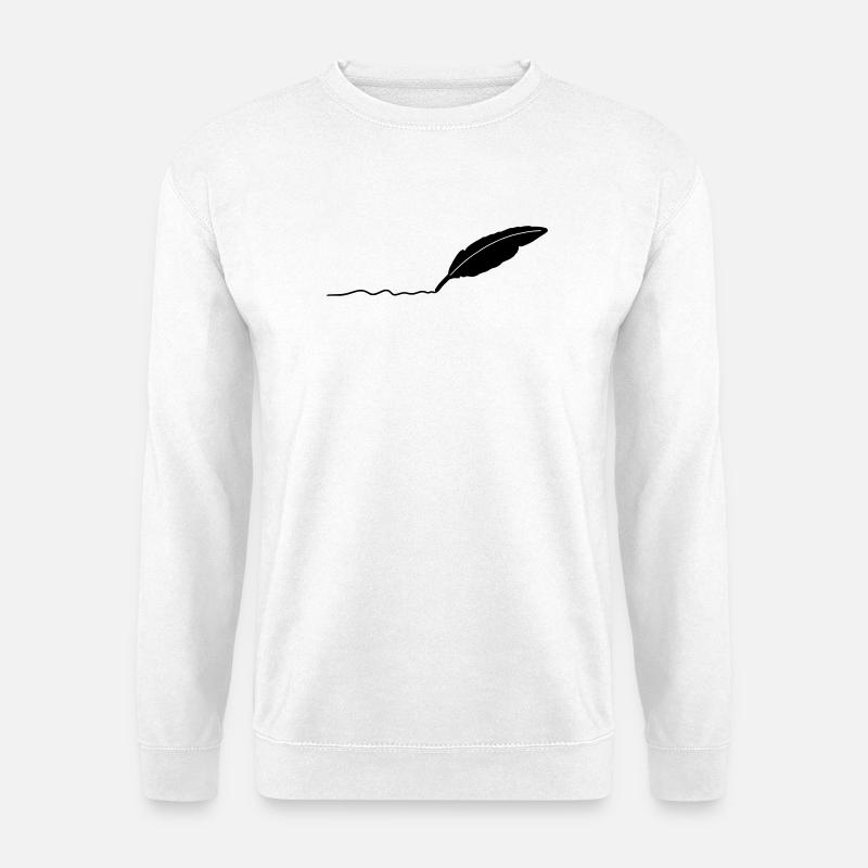 schreibende Feder - Unisex Pullover - Weiß