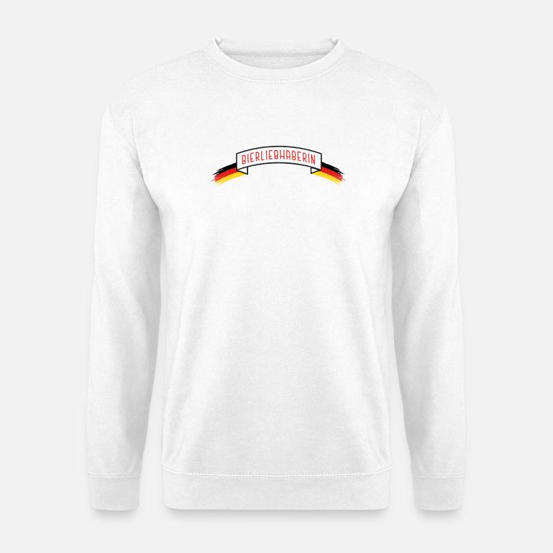Beer lover with DE flag - Unisex Sweatshirt - white
