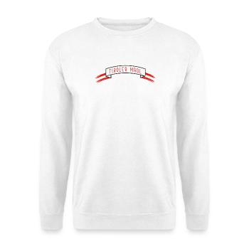 Tiroler Madl, Banderole mit Austria-Flagge - Unisex Pullover - Weiß - Vorne