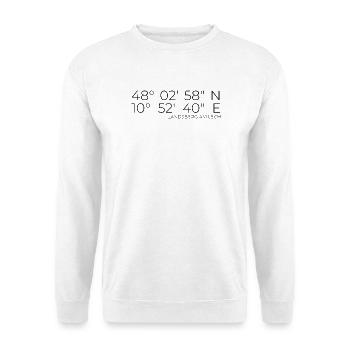 Coordonnées Landsberg am Lech - Sweat-shirt Unisexe - blanc - Devant