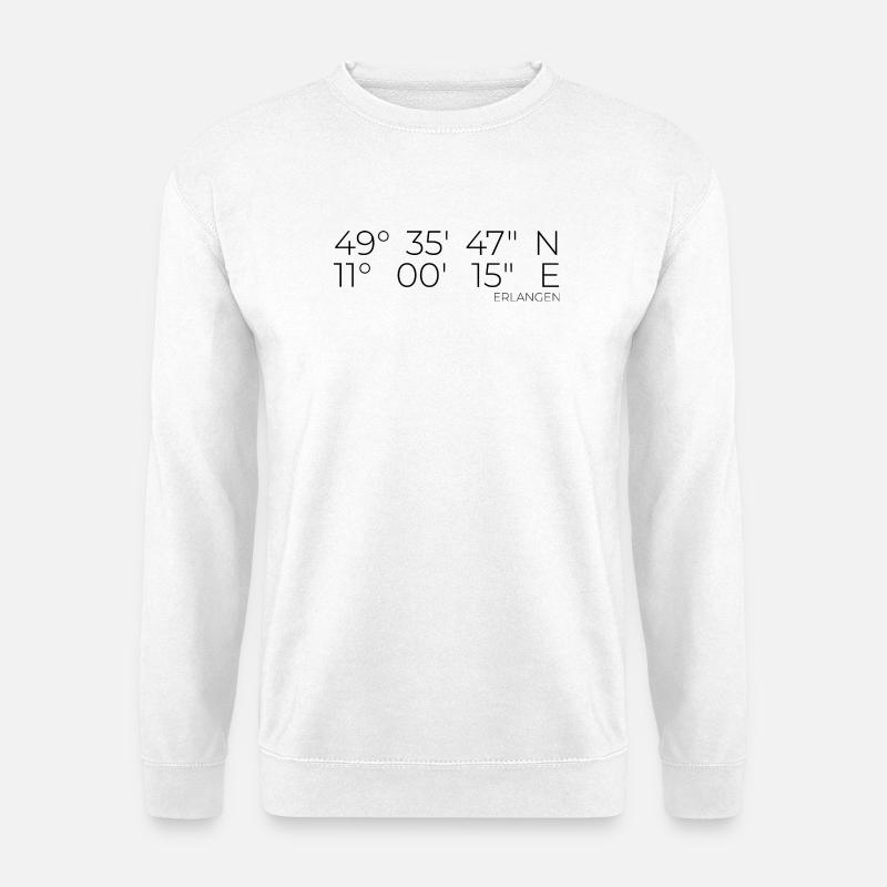 Koordinaten Erlangen - Unisex Pullover - Weiß