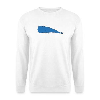 Blue Whale Minimalistisch Faules Schläfriges Design - Unisex Pullover - Weiß - Vorne
