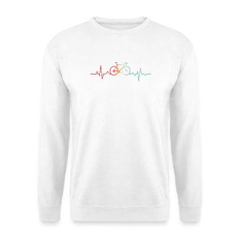 Bicycle Heartbeat vintage - Sweat-shirt Unisexe - blanc - Devant