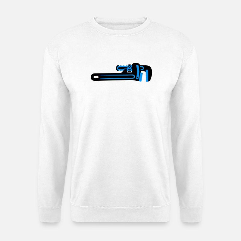 Pipe Wrench Tool Plumber - Unisex Sweatshirt - white