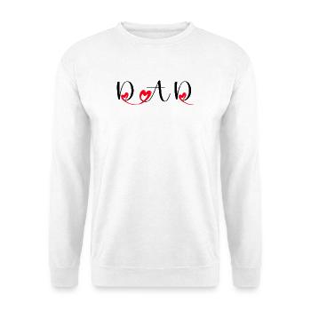  Fête des Pères Papa Amour avec Cœurs Tendres Dad - Sweat-shirt Unisexe - blanc - Devant