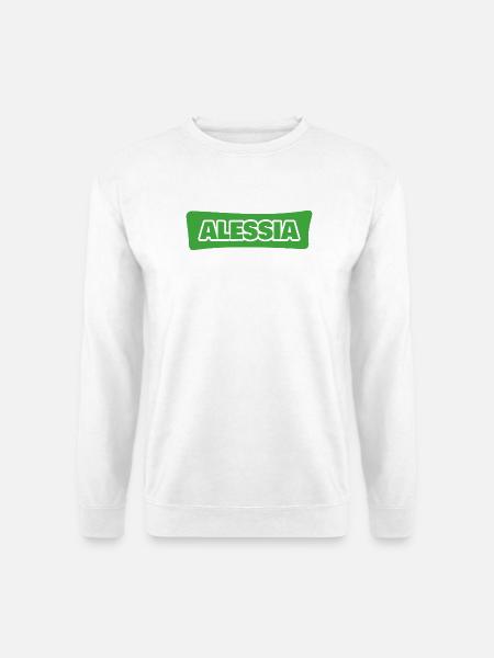 Alessia Namenslogo Grünblock - Unisex Pullover - Weiß