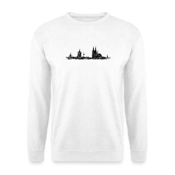 Stadt Köln Kölner Skyline (Vintage/Schwarz) - Unisex Pullover - Weiß - Vorne