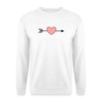 rosa Herz Pfeil Herzen Geschenk Valentinstag - Unisex Pullover - Weiß - Vorne