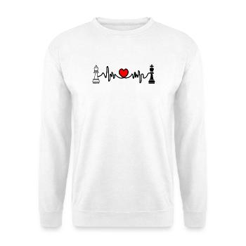 Schach Cardio König schwarz und Dame weiß - Unisex Pullover - Weiß - Vorne