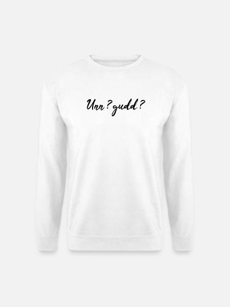 Saarländisch Dialekt Shirt Saar Saarland Geschenk - Unisex Pullover - Weiß