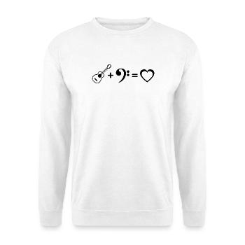 Guitare Basse Love Bas Clef Equation Bassiste - Sweat-shirt Unisexe - blanc - Devant