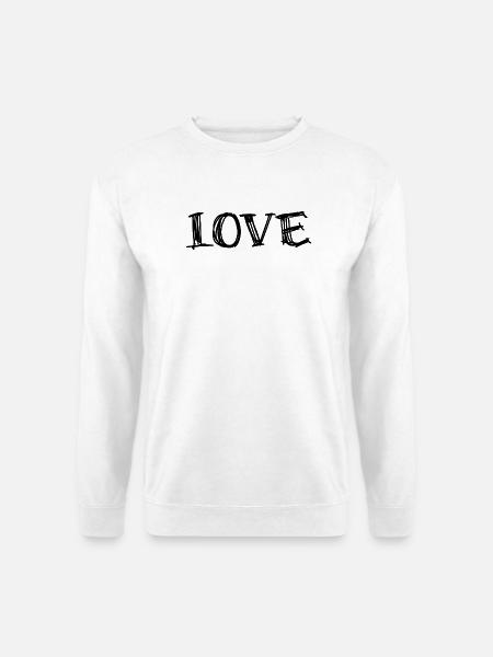 Love Schriftzug - Unisex Pullover - Weiß