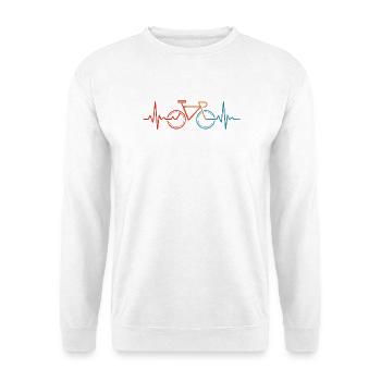 Radfahren Herzschlag Rhythmus - Unisex Pullover - Weiß - Vorne