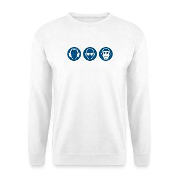 Drei Affen - nichts hören, sehen, sagen - Unisex Pullover - Weiß - Vorne