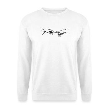 Le motif de la connexion à Dieu de Michel-Ange - Sweat-shirt Unisexe - blanc - Devant