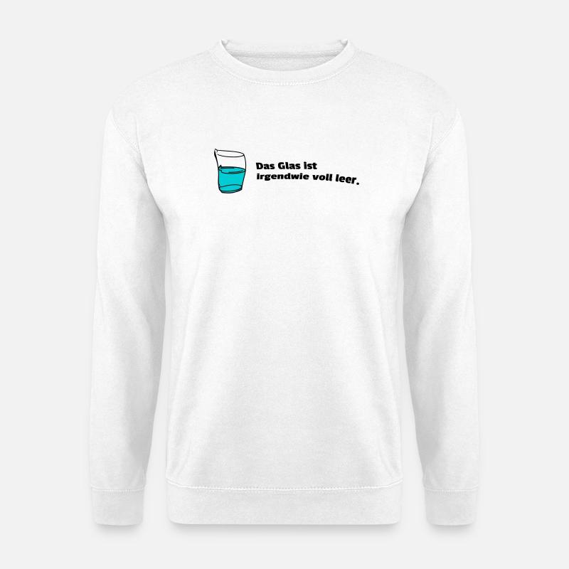 Glas voll leer - Unisex Pullover - Weiß