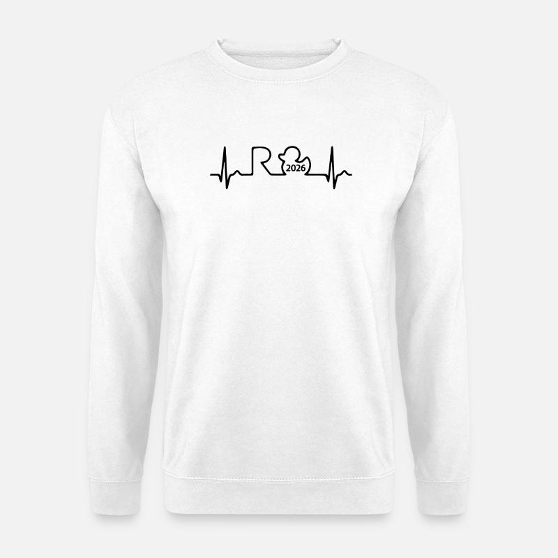 Rentner EKG Herzschlag – Ruhestand Design - Unisex Pullover - Weiß