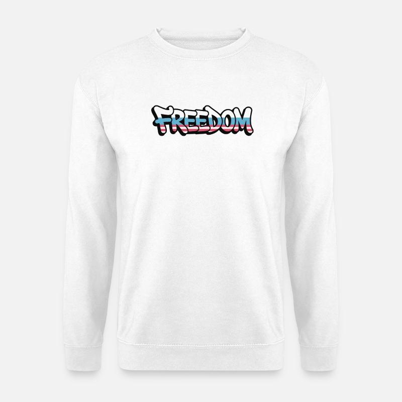 Freedom Typografie Statement Design - Unisex Pullover - Weiß