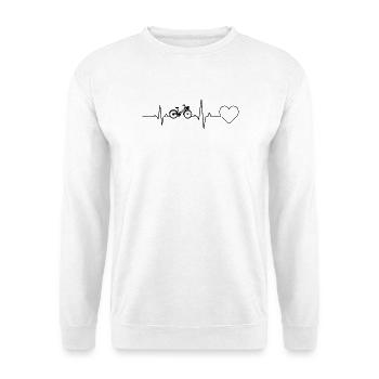 Bicycle Heartbeat Heartbeat - Unisex Sweatshirt - white - Front