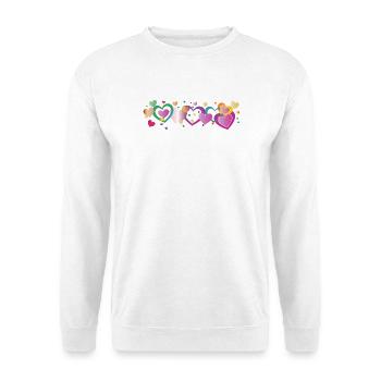 Motif de bordure en forme de cœurs colorés - Sweat-shirt Unisexe - blanc - Devant