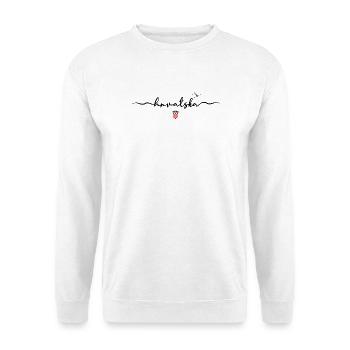 Hrvatska - Kroatien | Traumurlaub | Strand & Meer - Unisex Pullover - Weiß - Vorne - Alina (178cm) & Michal (187cm)